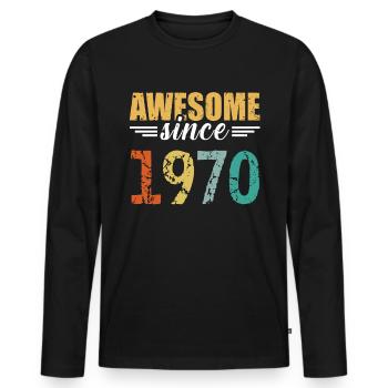 Tout simplement génial depuis 1970 - toujours imbattable - T-shirt manches longues Premium bio Homme - noir - Devant - Nico (187cm)