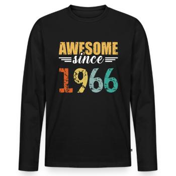 Since 1966: the definition of great! - Men's Premium Organic Long Sleeve Shirt - black - Front - Nico (187cm)