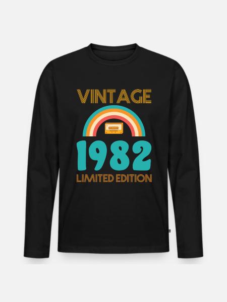 Rétro Classique 1982 - T-shirt manches longues Premium bio Homme - noir