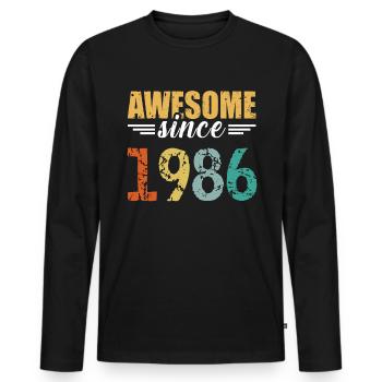 Légendaire depuis 1986 - tout simplement génial! - T-shirt manches longues Premium bio Homme - noir - Devant - Nico (187cm)