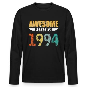 Since 1994: the definition of great! - Men's Premium Organic Long Sleeve Shirt - black - Front - Nico (187cm)