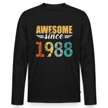 Tout simplement génial depuis 1988 - toujours imbattable - T-shirt manches longues Premium bio Homme - noir - Devant - Nico (187cm)
