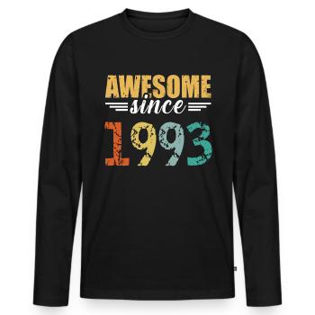 Since 1993: the definition of great! - Men's Premium Organic Long Sleeve Shirt - black - Front - Nico (187cm)