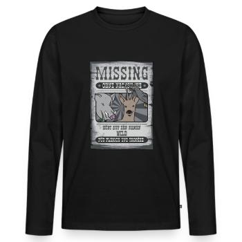 Missing WILD Jäger Geschenk - Männer Premium Bio Langarmshirt - Schwarz - Vorne - Nico (187cm)