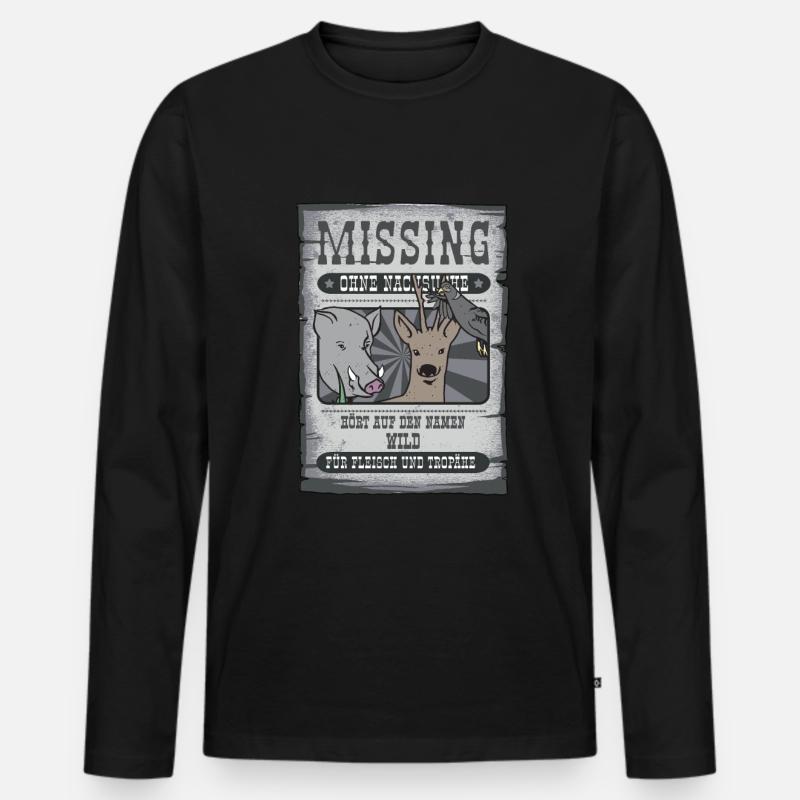 Missing WILD Jäger Geschenk - Männer Premium Bio Langarmshirt - Schwarz