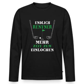 Rentner Golf Golfschläger - Männer Premium Bio Langarmshirt - Schwarz - Vorne - Nico (187cm)