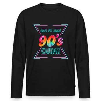 90er Outfit Musik Geschenk - Männer Premium Bio Langarmshirt - Schwarz - Vorne - Nico (187cm)
