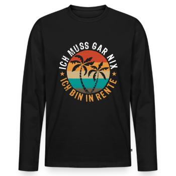 Rentner Ruhestand Rente Urlaub - Männer Premium Bio Langarmshirt - Schwarz - Vorne - Nico (187cm)