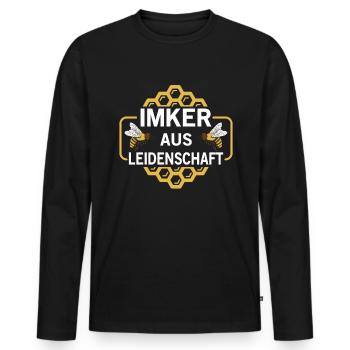 Imker Imkerin Leidenschaft - Männer Premium Bio Langarmshirt - Schwarz - Vorne - Nico (187cm)
