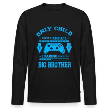 Only Child Level Complete - Laoding Level Big - Männer Premium Bio Langarmshirt - Schwarz - Vorne - Nico (187cm)