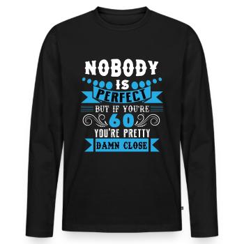 60ème anniversaire Idée Cadeau - T-shirt manches longues Premium bio Homme - noir - Devant - Nico (187cm)