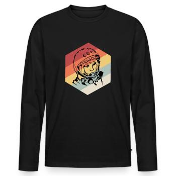 Space Astronaut - Männer Premium Bio Langarmshirt - Schwarz - Vorne - Nico (187cm)