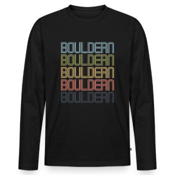 Bouldern Bouldern - Männer Premium Bio Langarmshirt - Schwarz - Vorne - Nico (187cm)
