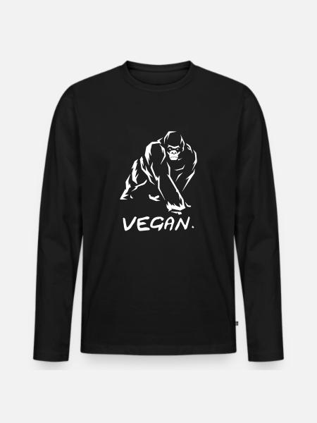 Vegan gorilla - Men's Premium Organic Long Sleeve Shirt - black