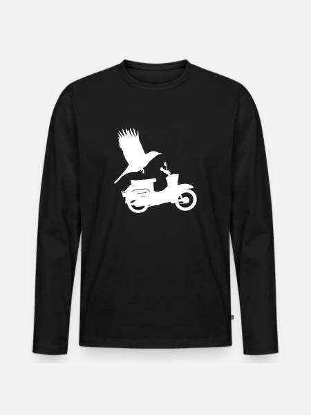 Motorrad Schwalbe - Männer Premium Bio Langarmshirt - Schwarz