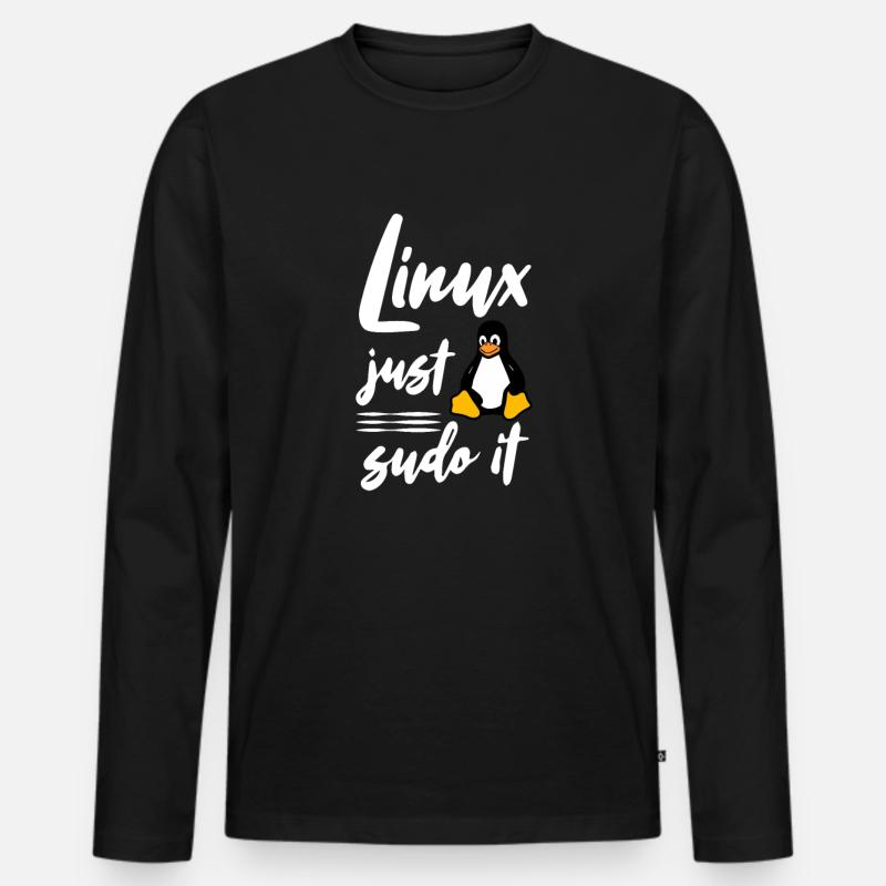 Linux just sudo it - Men's Premium Organic Long Sleeve Shirt - black