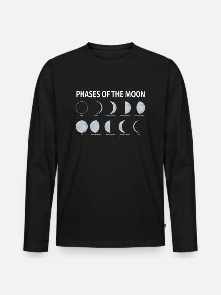 Moon - Men's Premium Organic Long Sleeve Shirt - black