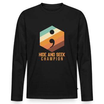 Debugging champion in hide and seek - Men's Premium Organic Long Sleeve Shirt - black - Front - Nico (187cm)