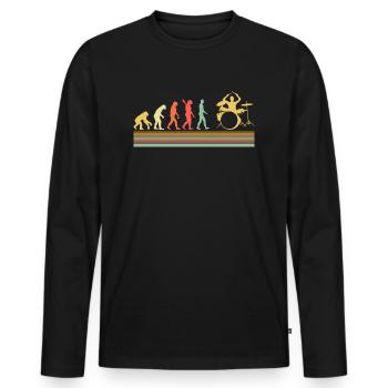 Drummer Evolution Batterie batterie Drumstick - T-shirt manches longues Premium bio Homme - noir - Devant - Nico (187cm)