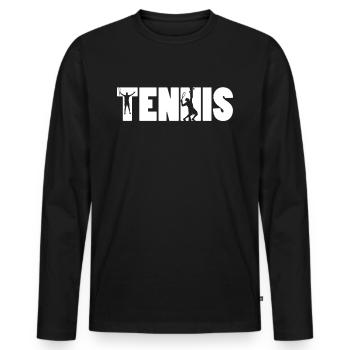 Tennis balle de sport le sport balle de tennis - T-shirt manches longues Premium bio Homme - noir - Devant - Nico (187cm)