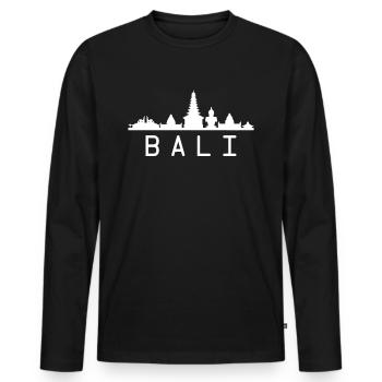 Bali Asien Insel Indonesien Skyline - Männer Premium Bio Langarmshirt - Schwarz - Vorne - Nico (187cm)