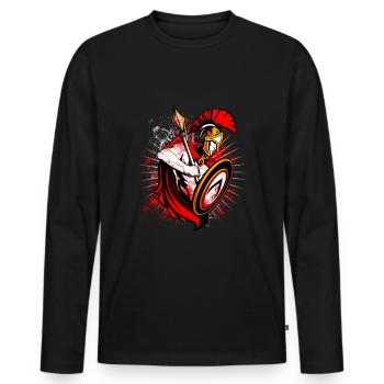 Sparta No Fear Spartan Fitness Warrior - T-shirt manches longues Premium bio Homme - noir - Devant - Nico (187cm)