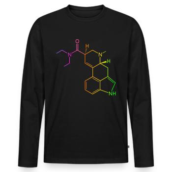 GOA Hofmann happiness formula structural formula - Men's Premium Organic Long Sleeve Shirt - black - Front - Nico (187cm)