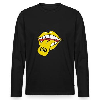 GOA Hofmann LSD Psychedelic Pilze Techno - Männer Premium Bio Langarmshirt - Schwarz - Vorne - Nico (187cm)