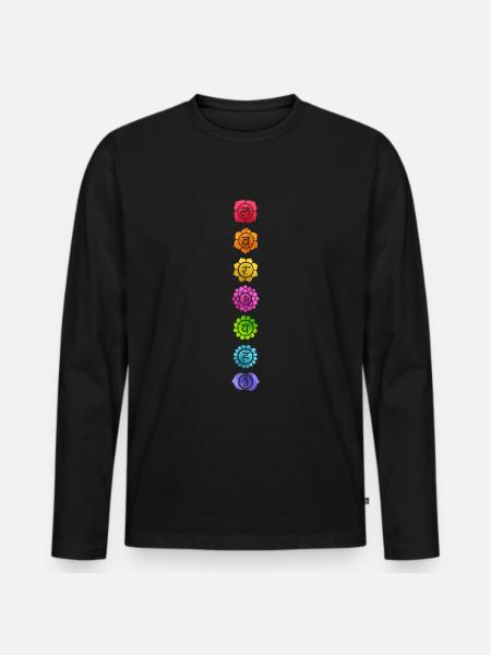 Chakra Tantra Buddhism Yoga - Men's Premium Organic Long Sleeve Shirt - black
