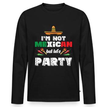 Mexican party mariachi band sombrero - Men's Premium Organic Long Sleeve Shirt - black - Front - Nico (187cm)