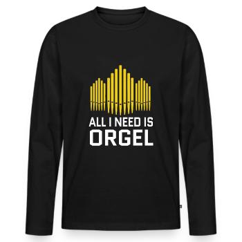 Orgue orchestre chef d'orgue musicien orgue - T-shirt manches longues Premium bio Homme - noir - Devant - Nico (187cm)