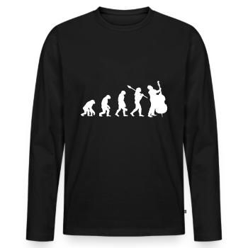 Kontrabass Streichinstrument Orchester Konzert - Männer Premium Bio Langarmshirt - Schwarz - Vorne - Nico (187cm)