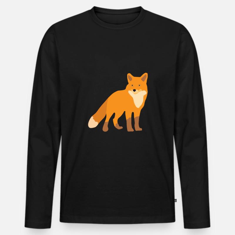 Fuchs Wildfuchs Rotfuchs Wildtier - Männer Premium Bio Langarmshirt - Schwarz