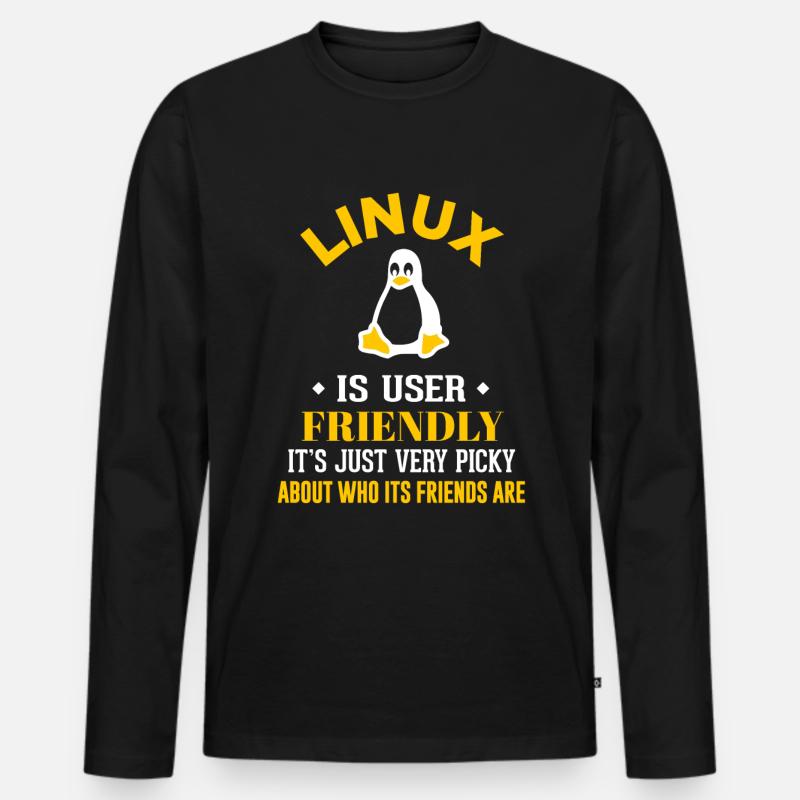 Linux Geek Coding Programmeur Nerd T-shirt manches longues Premium bio Homme