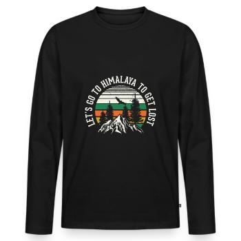 Himalayas Asia Everest Nepal - Men's Premium Organic Long Sleeve Shirt - black - Front - Nico (187cm)