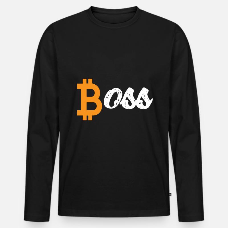 Bitcoin Boss Kryptowährung Trading BTC - Männer Premium Bio Langarmshirt - Schwarz