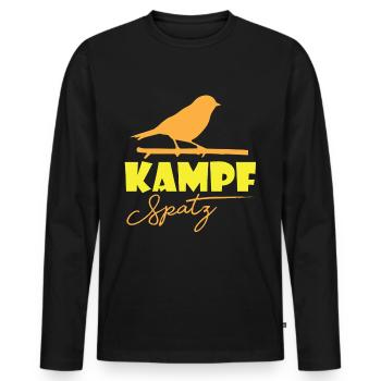 Moineau Oiseaux Oiseaux Moineaux - T-shirt manches longues Premium bio Homme - noir - Devant - Nico (187cm)