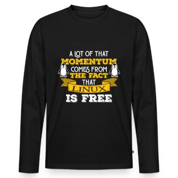 Linux Nerd Computer IT Geek - T-shirt manches longues Premium bio Homme - noir - Devant - Nico (187cm)