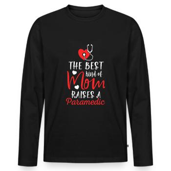 Sanitäter und Mutter Krankenwagen Erste Hilfe - Männer Premium Bio Langarmshirt - Schwarz - Vorne - Nico (187cm)