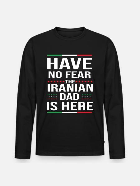 Iraner Vater Iran Perserreich - Männer Premium Bio Langarmshirt - Schwarz