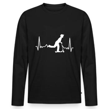 Scooter Battement de scooters scooters cascades - T-shirt manches longues Premium bio Homme - noir - Devant - Nico (187cm)