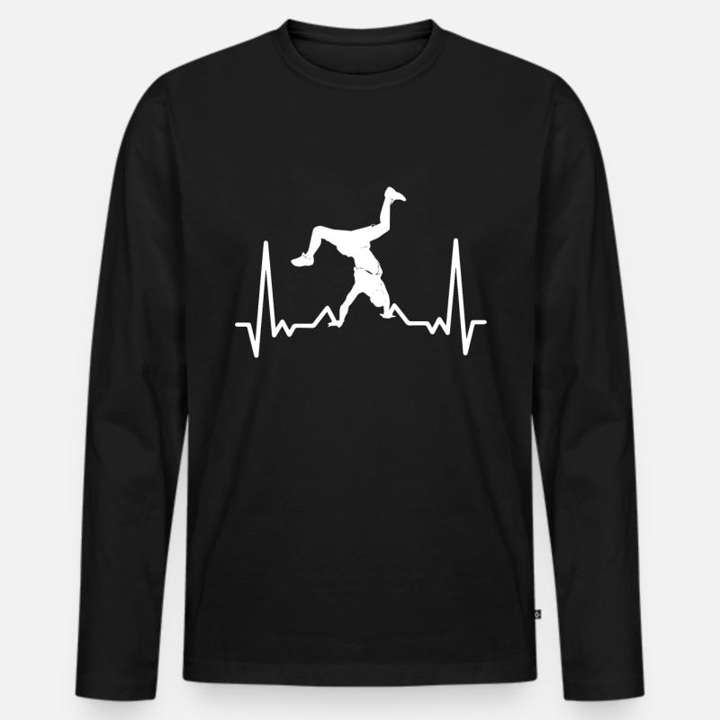 Breakdance Herzschlag Breakdancer - Männer Premium Bio Langarmshirt - Schwarz