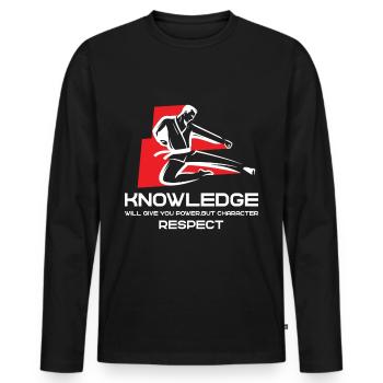 Taekwondo Sagesse Arts martiaux Arts martiaux Arts martiaux - T-shirt manches longues Premium bio Homme - noir - Devant - Nico (187cm)