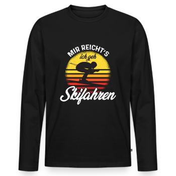 Skifahren Alpen Schifahren Wintersport - Männer Premium Bio Langarmshirt - Schwarz - Vorne - Nico (187cm)