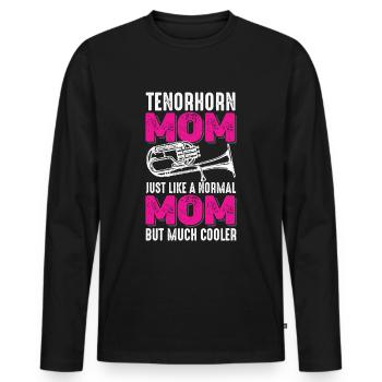 Tenorhorn Mutter Blasinstrument Musikerin - Männer Premium Bio Langarmshirt - Schwarz - Vorne - Nico (187cm)
