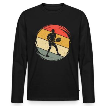 joueur de tennis Retro Tennis Club joueur de tennis - T-shirt manches longues Premium bio Homme - noir - Devant - Nico (187cm)