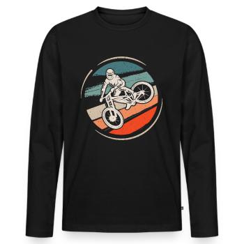 Mountain Bike Fahrrad Kinder Mountainbike - Männer Premium Bio Langarmshirt - Schwarz - Vorne - Nico (187cm)