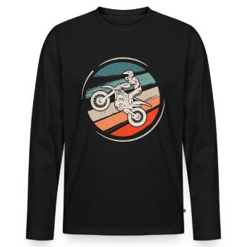 Motorrad Dirtbike Biker Jungen Kinder Motocross - Männer Premium Bio Langarmshirt - Schwarz - Vorne - Nico (187cm)