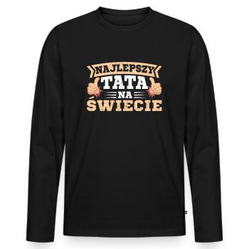 Najlepszy Tata na Swiecie Meilleur papa du monde - T-shirt manches longues Premium bio Homme - noir - Devant - Nico (187cm)