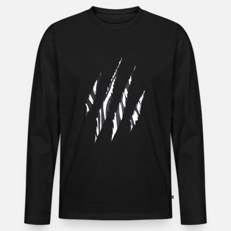 Zebra Zebra Pattern Claw Pattern - Men's Premium Organic Long Sleeve Shirt - black
